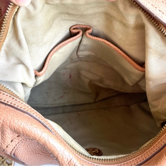 Tory Burch Amalie Hobo Tan Leather Shoulder Bag with Crossbody Strap - Picture 9 of 11